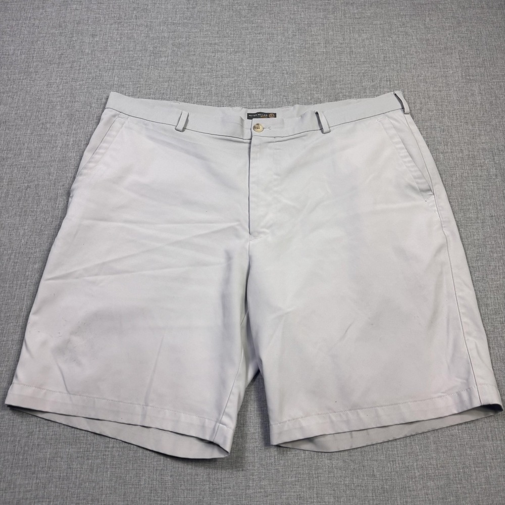 Peter Millar Wicking Golf Chino Shorts Mens‎ 40 Gray Polyester 9" Inseam